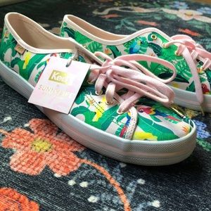 NWT: Keds x SunnyLife Tropical Birds Pink Kickstart Sneakers, Size 9.5